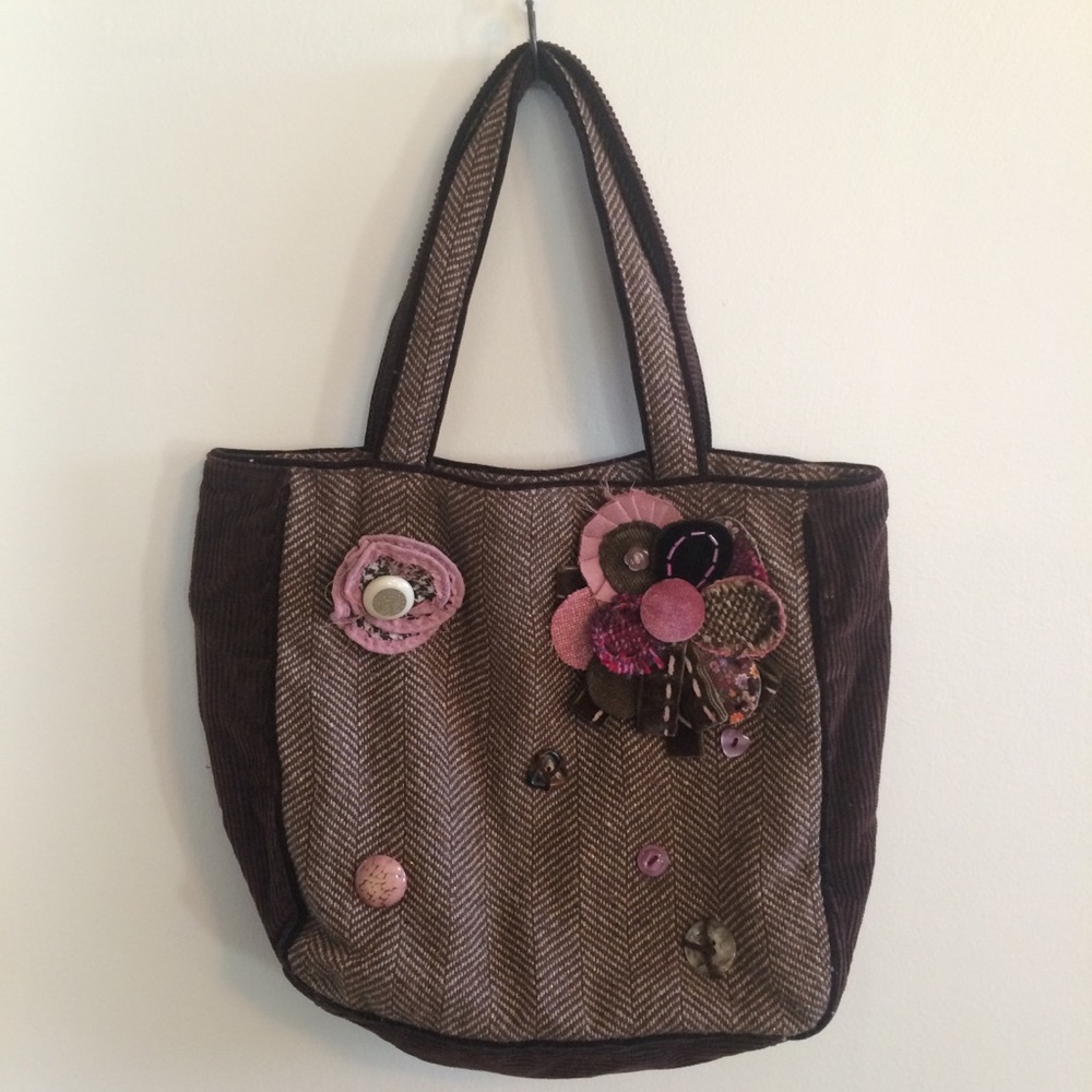 Brown and Pink Vintage Style Purse